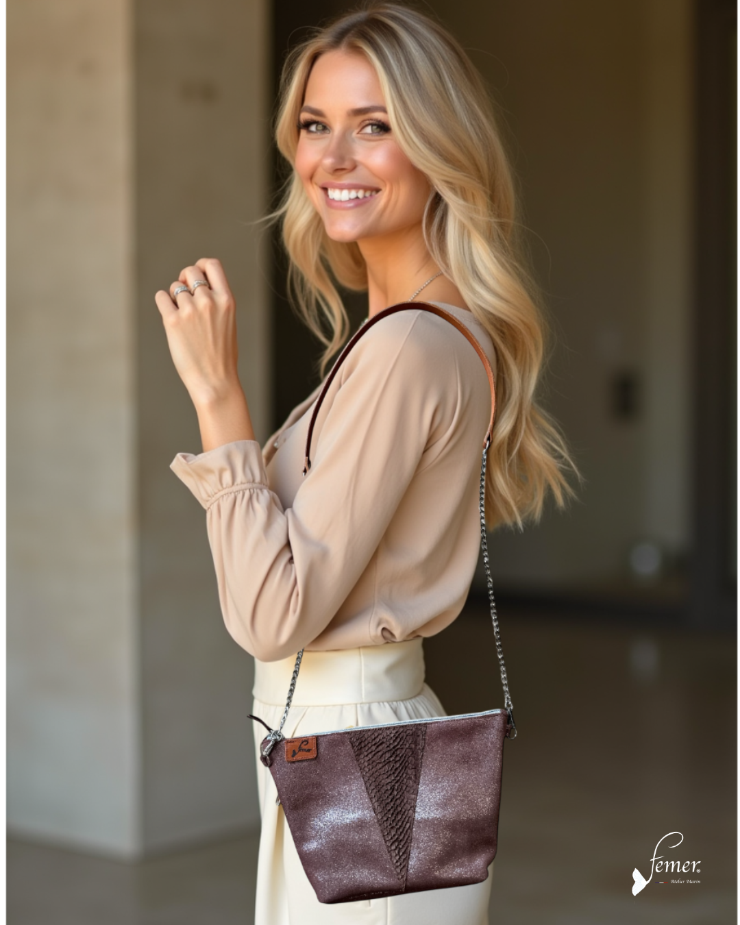 Petit sac portée bandoulière modèle Perle