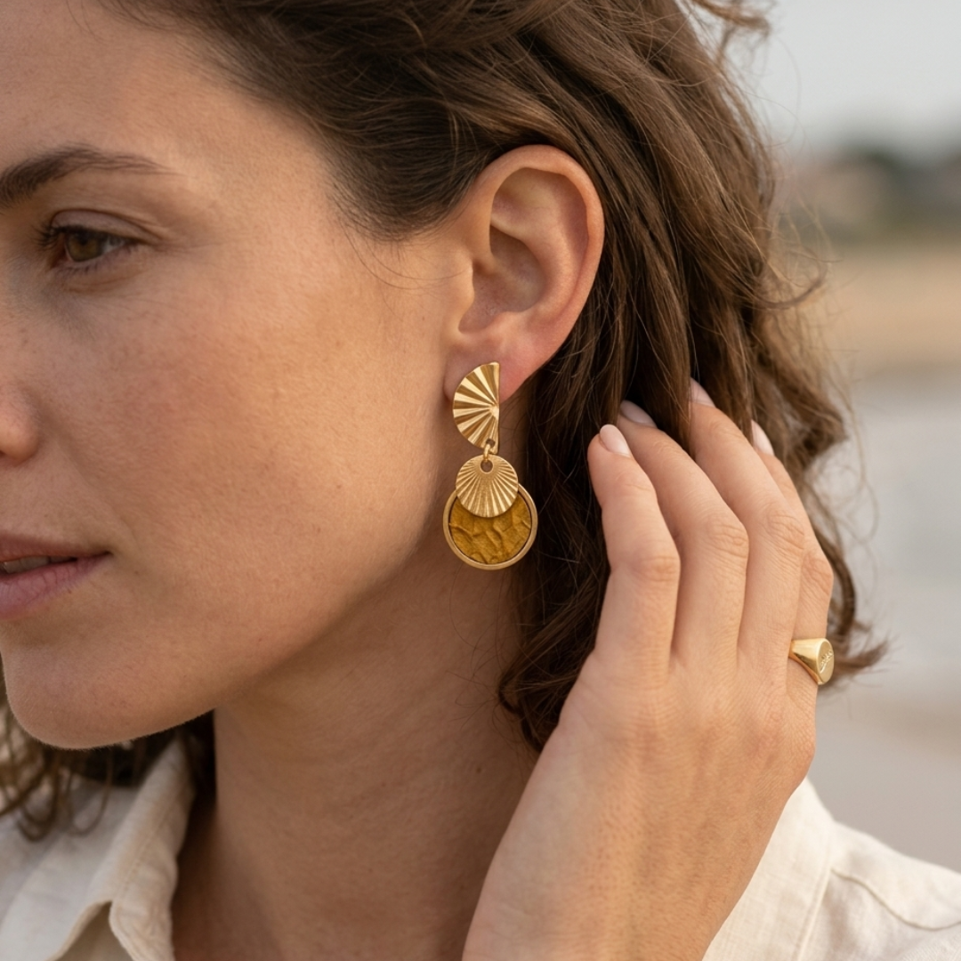 Boucles d'oreilles Salie Sud Clou – Ocre