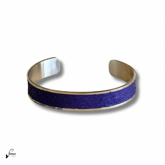 Bracelet modèle "Ulysse" homme en cuir marin – Manchette éco-responsable fabriquée en France