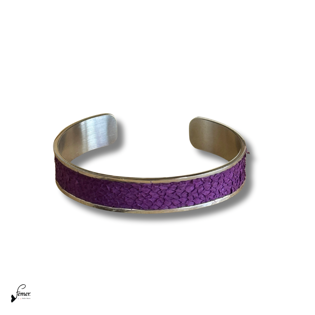 Bracelet modèle "Ulysse" homme en cuir marin – Manchette éco-responsable fabriquée en France