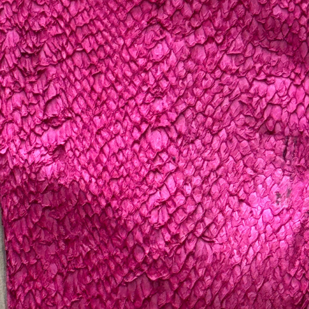 Cuir de Truite Tannage Végétal - Soleil Couchant Orange Fuchsia Beige Nature