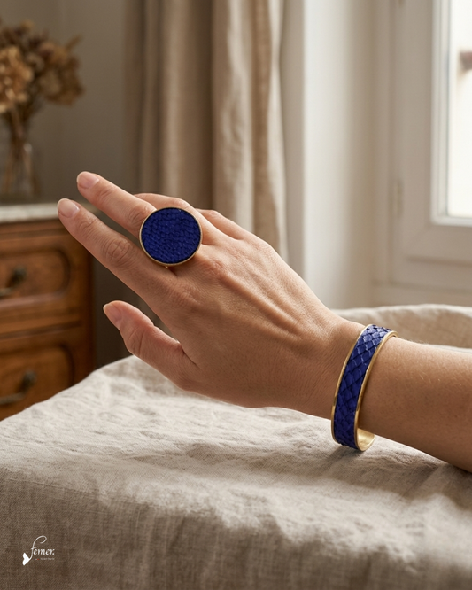 Bijoux Fémer en cuir de poisson et Ostréalithe - Collection artisanale marine