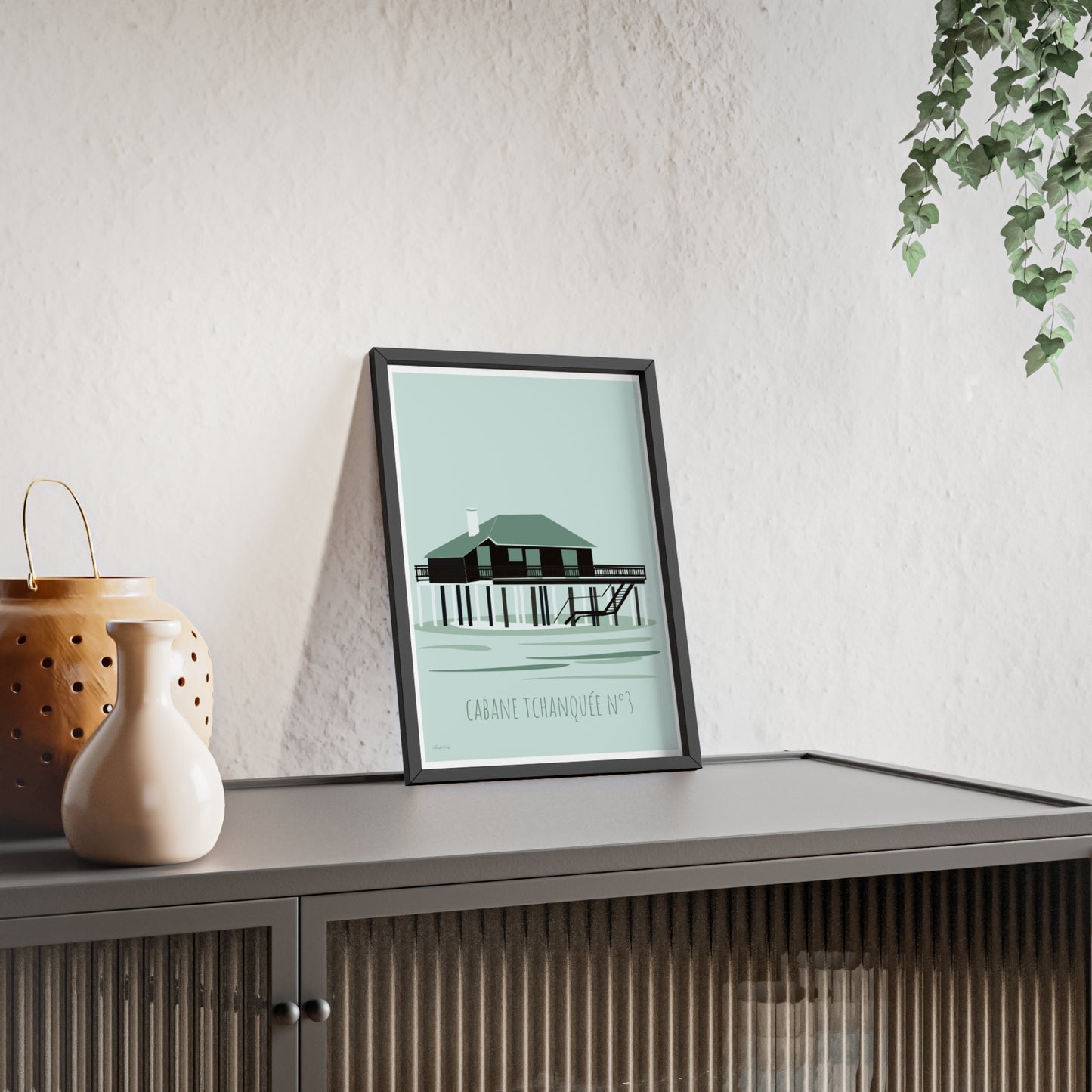 Coastal Cabane Tchanquée No.3 Poster — Framed Beach House Wall Art
