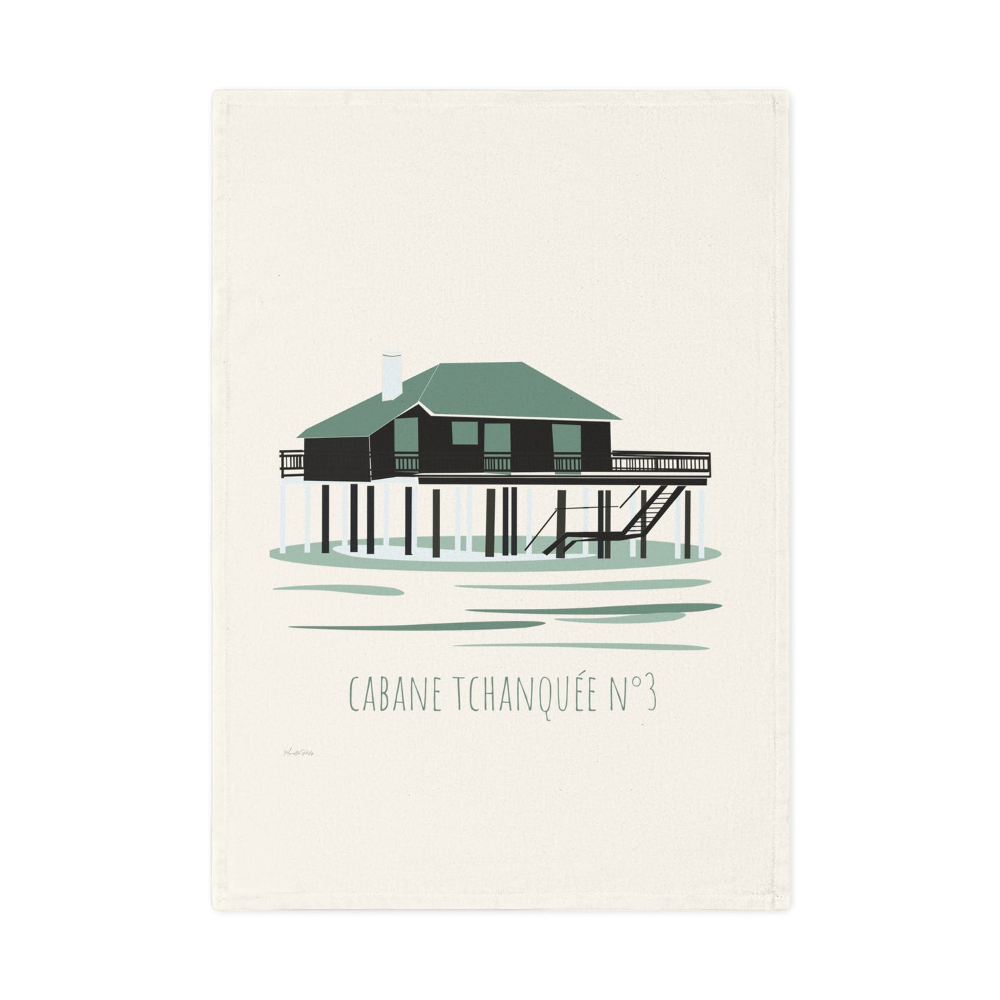 Cabane Tchanquée No.3 Cotton Tea Towel — Coastal Beach House Kitchen Towel