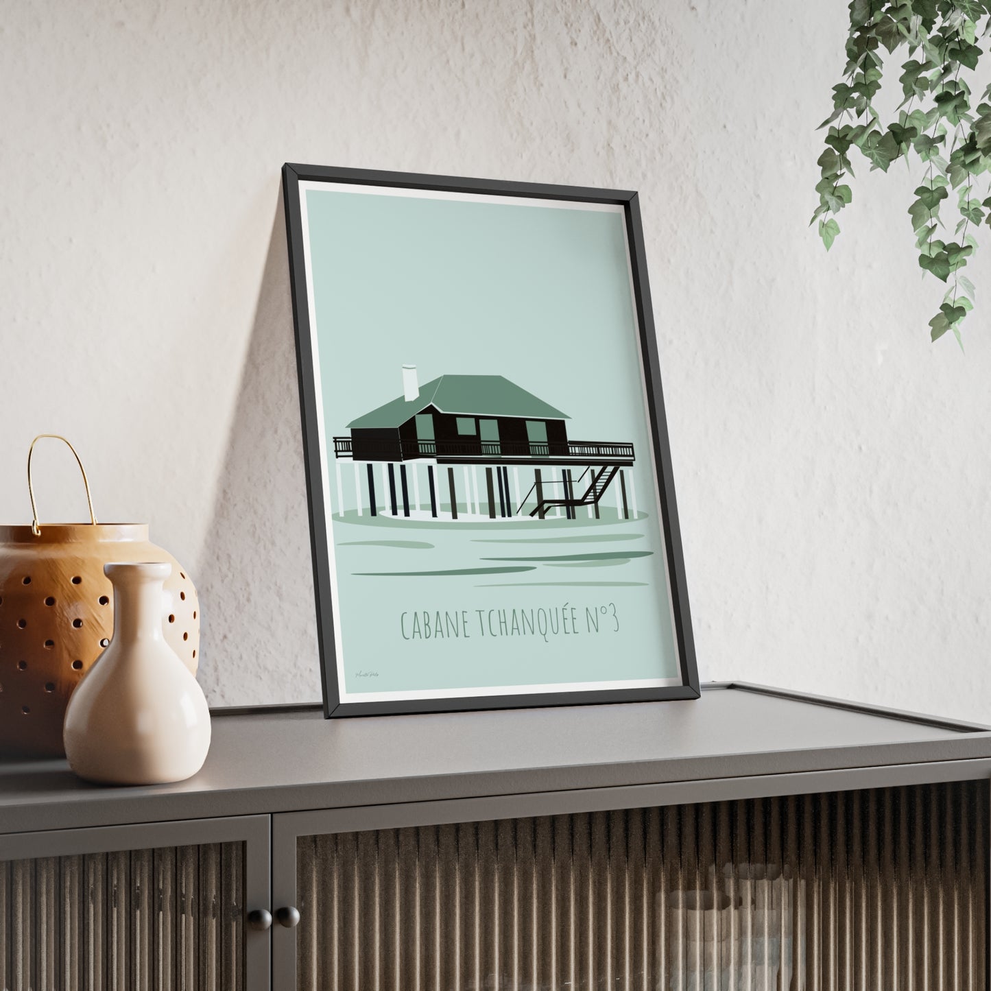 Coastal Cabane Tchanquée No.3 Poster — Framed Beach House Wall Art
