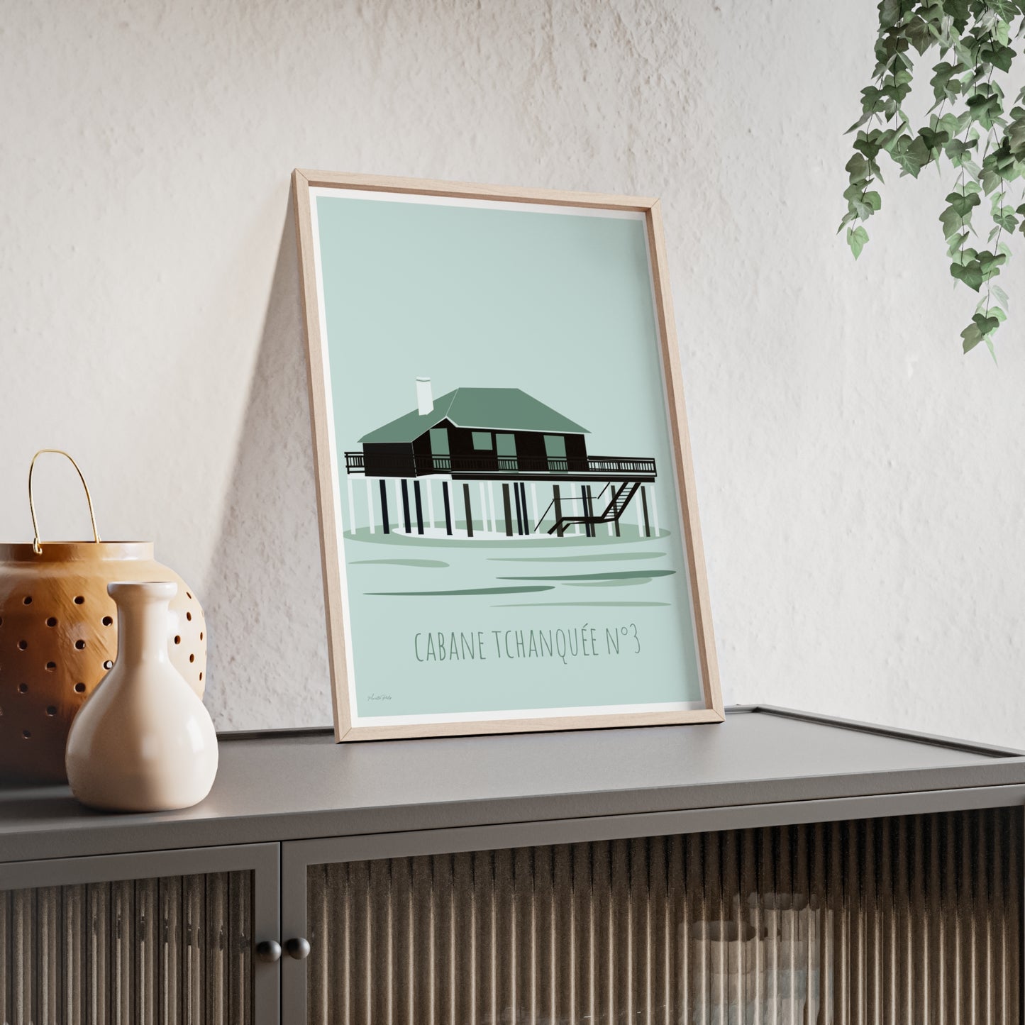 Coastal Cabane Tchanquée No.3 Poster — Framed Beach House Wall Art