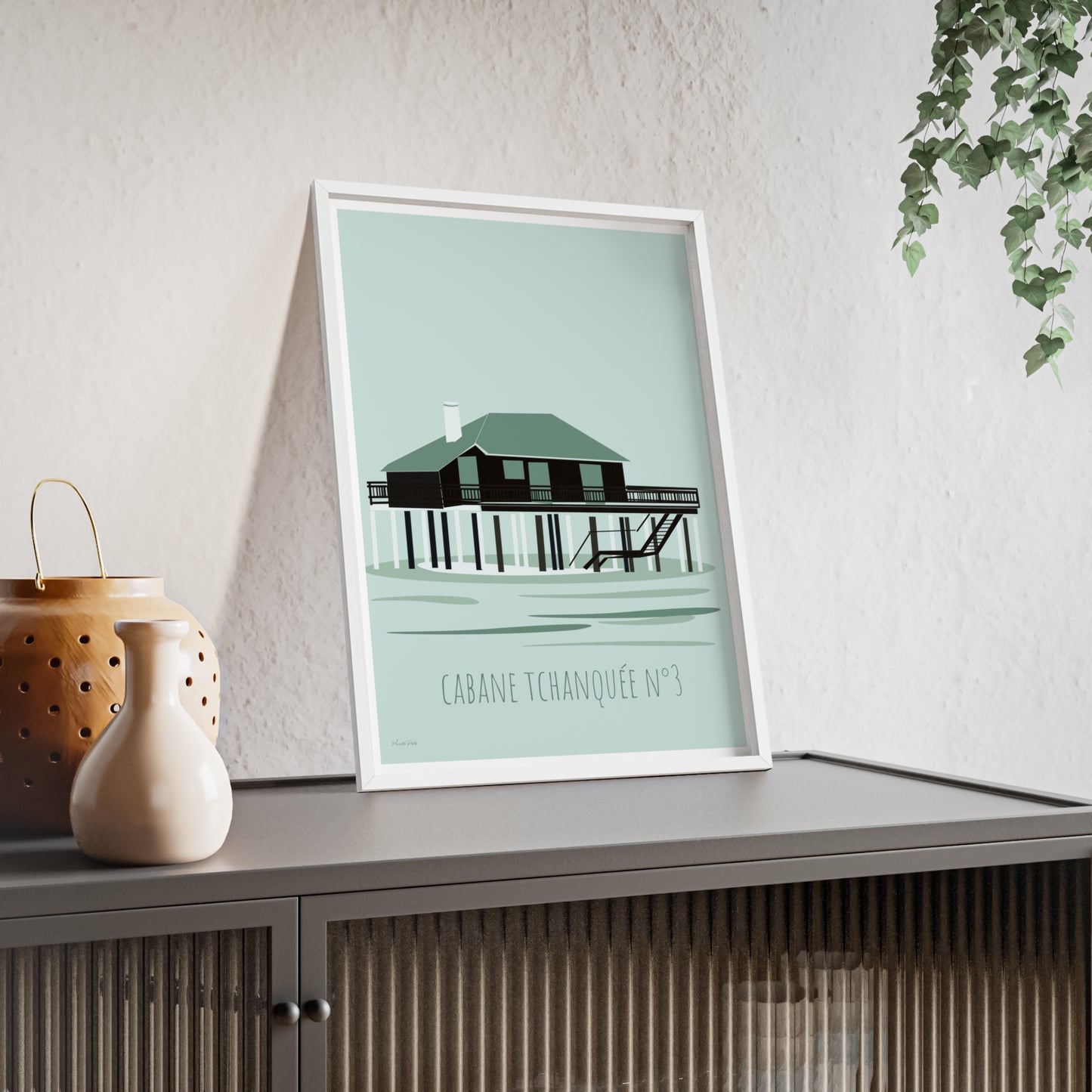Coastal Cabane Tchanquée No.3 Poster — Framed Beach House Wall Art