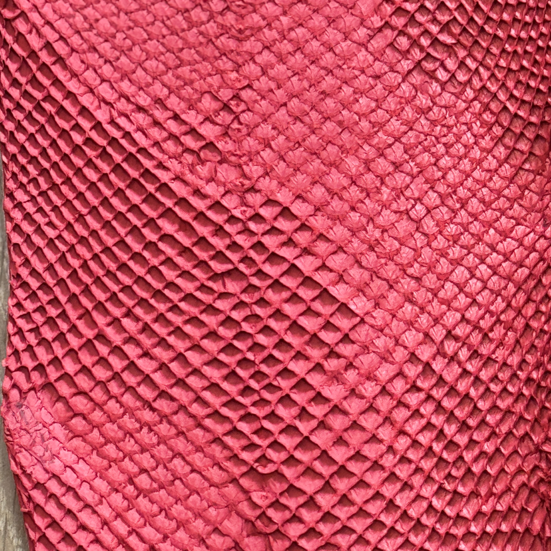 Cuir de saumon – Collection Souffle Carmin | Tannage végétal mimosa – Cuir marin France