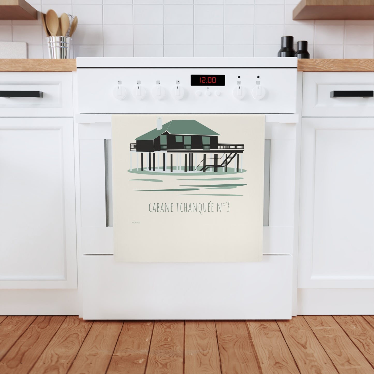 Cabane Tchanquée No.3 Cotton Tea Towel — Coastal Beach House Kitchen Towel