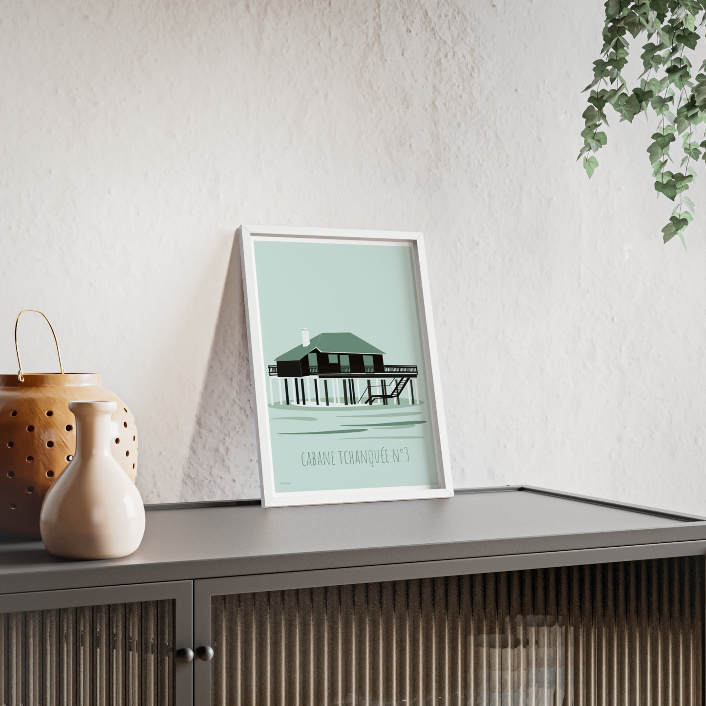 Coastal Cabane Tchanquée No.3 Poster — Framed Beach House Wall Art