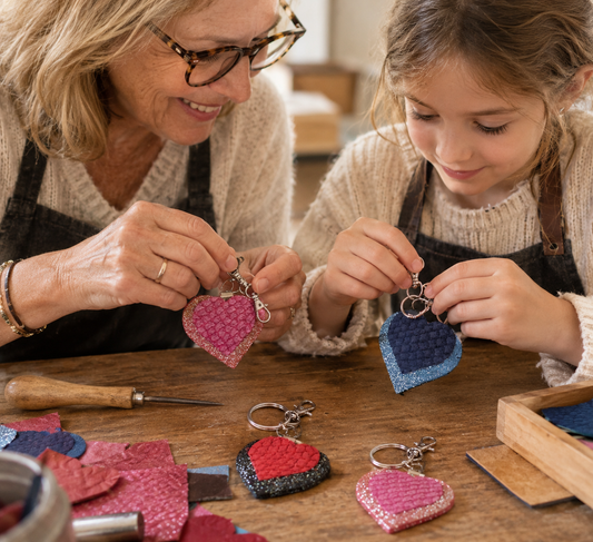 Atelier "Fabriquer votre porte-clés cœur en cuir marin"