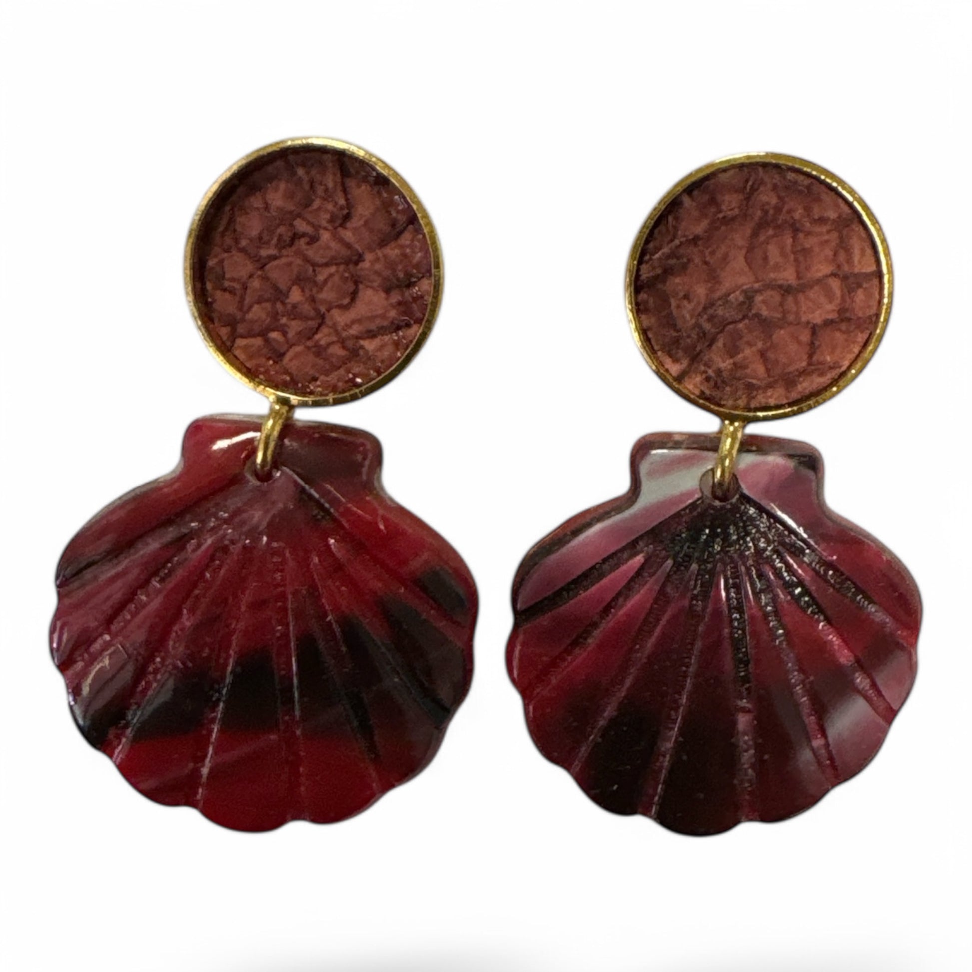 Boucle d'Oreille "Coquillages et crustacés"petite Saint-Jacques - Fémer Atelier Marin