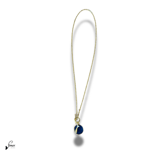 Collier Modèle Sardine- Cuir marin & acier doré