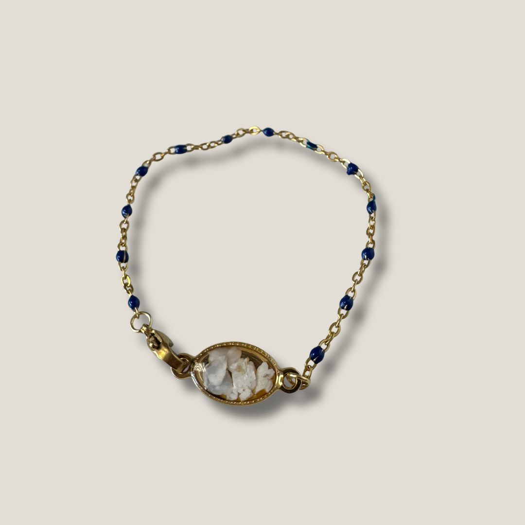 Néréïa – Bracelet Ostréalithe Chaîne Perle Époxy Inox