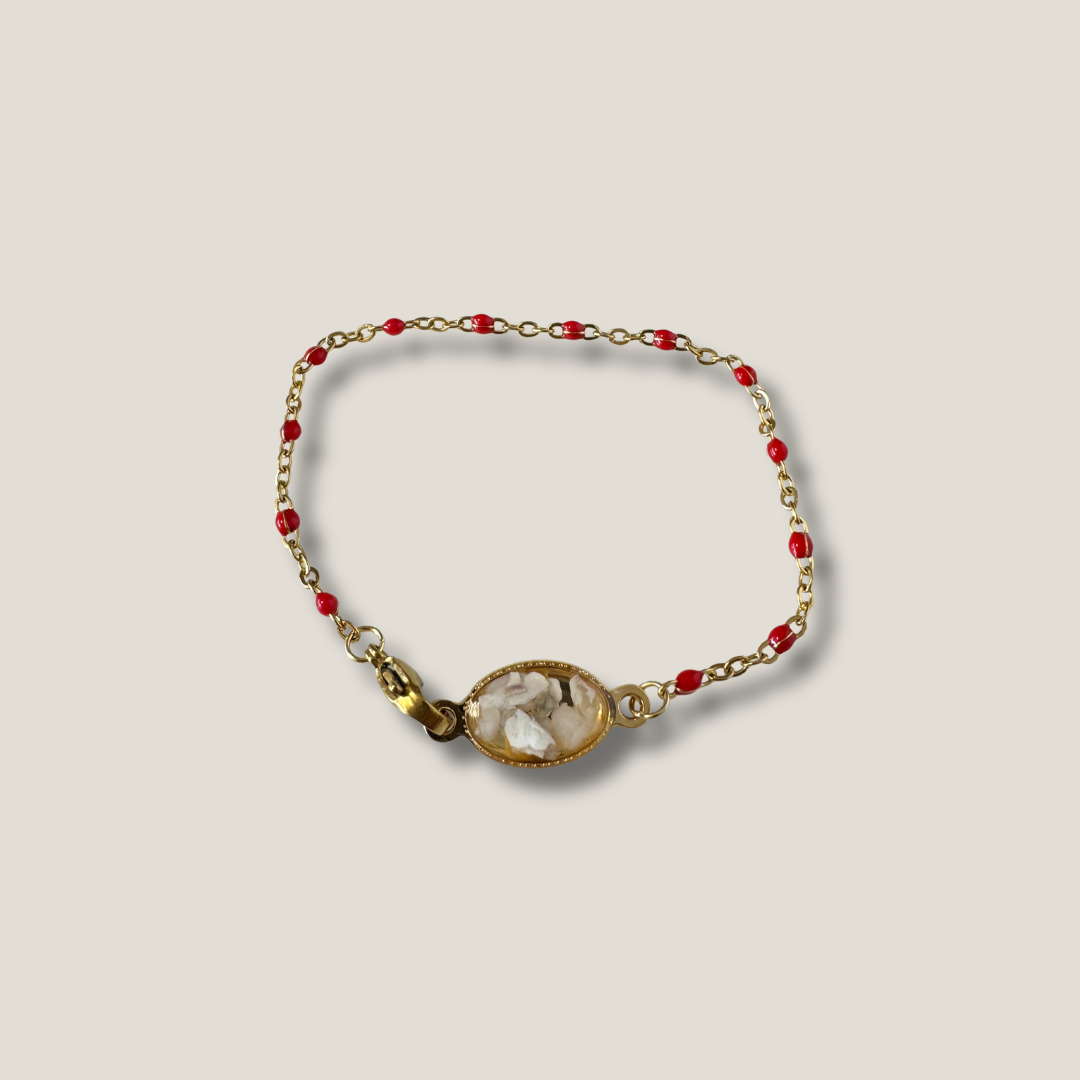 Néréïa – Bracelet Ostréalithe Chaîne Perle Époxy Inox