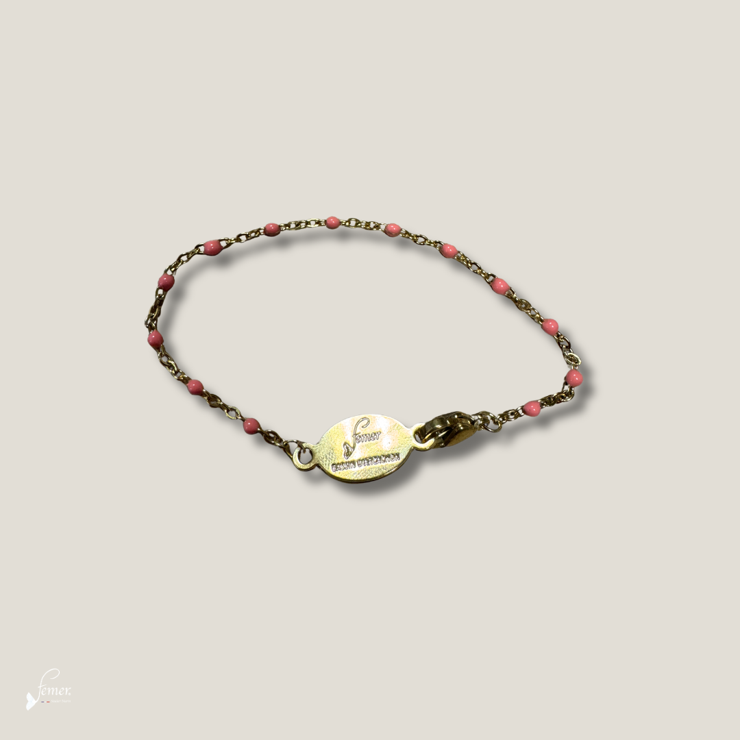 Néréïa – Bracelet Ostréalithe Chaîne Perle Époxy Inox