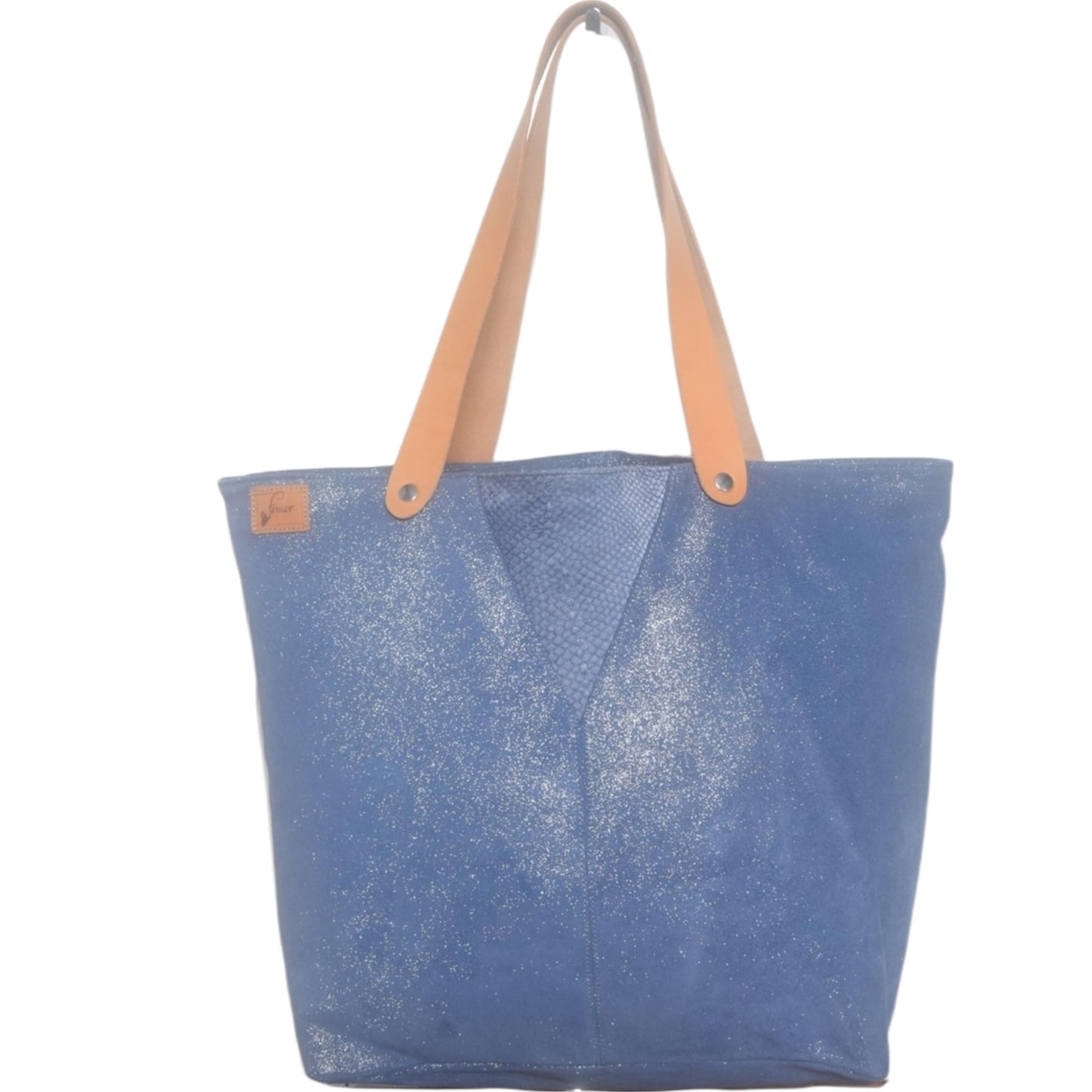 Cabas Ostréa cuir &  cuir marin grand format