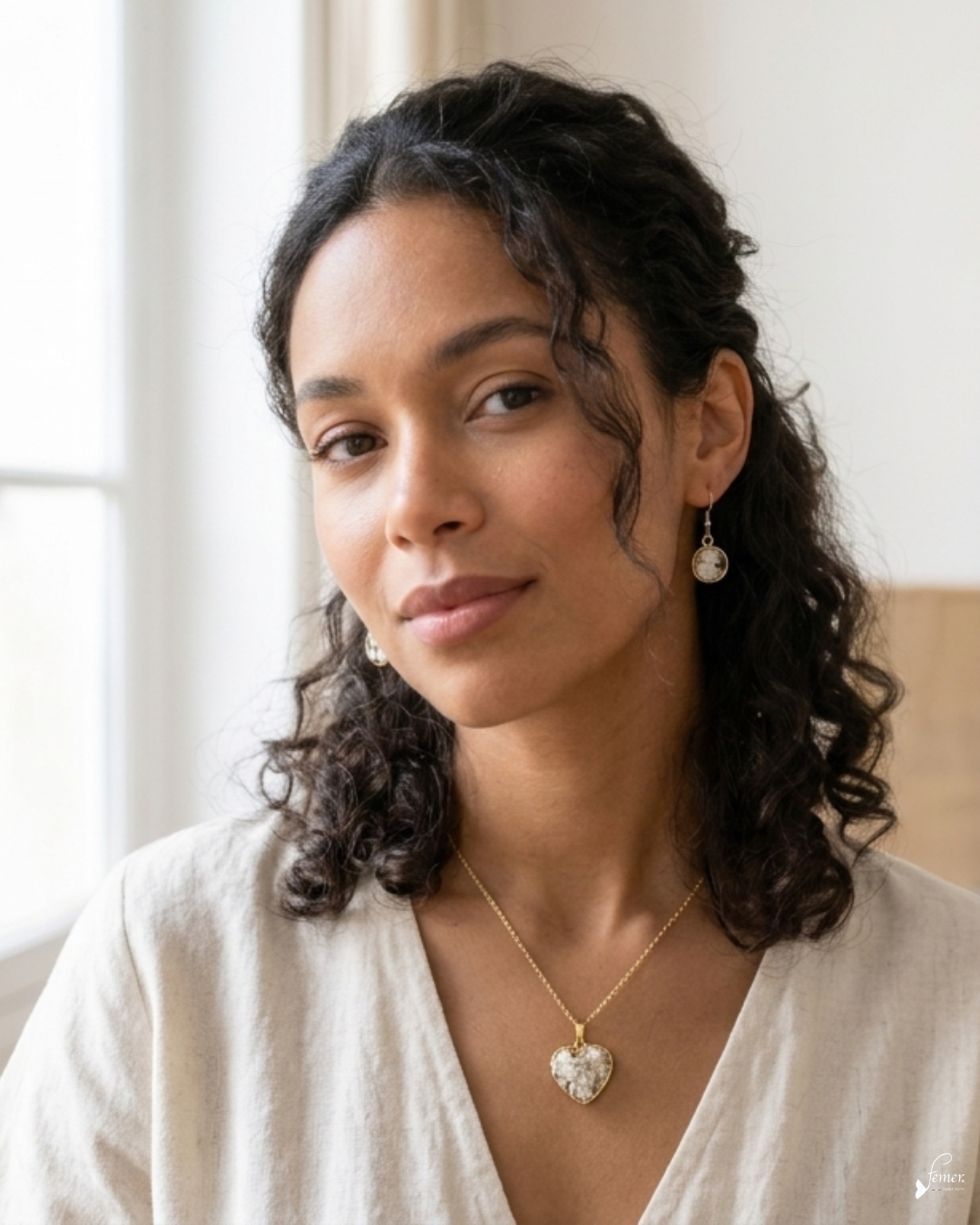 Parure Ostréalithe® – Collier Cœur & Boucles d'oreilles | Bijoux en coquilles d'huîtres