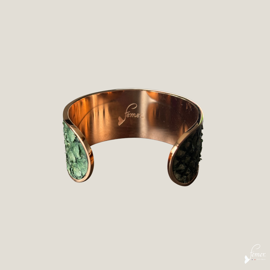 Manchette en cuir de bar du Bassin d’Arcachon – Vert Algue