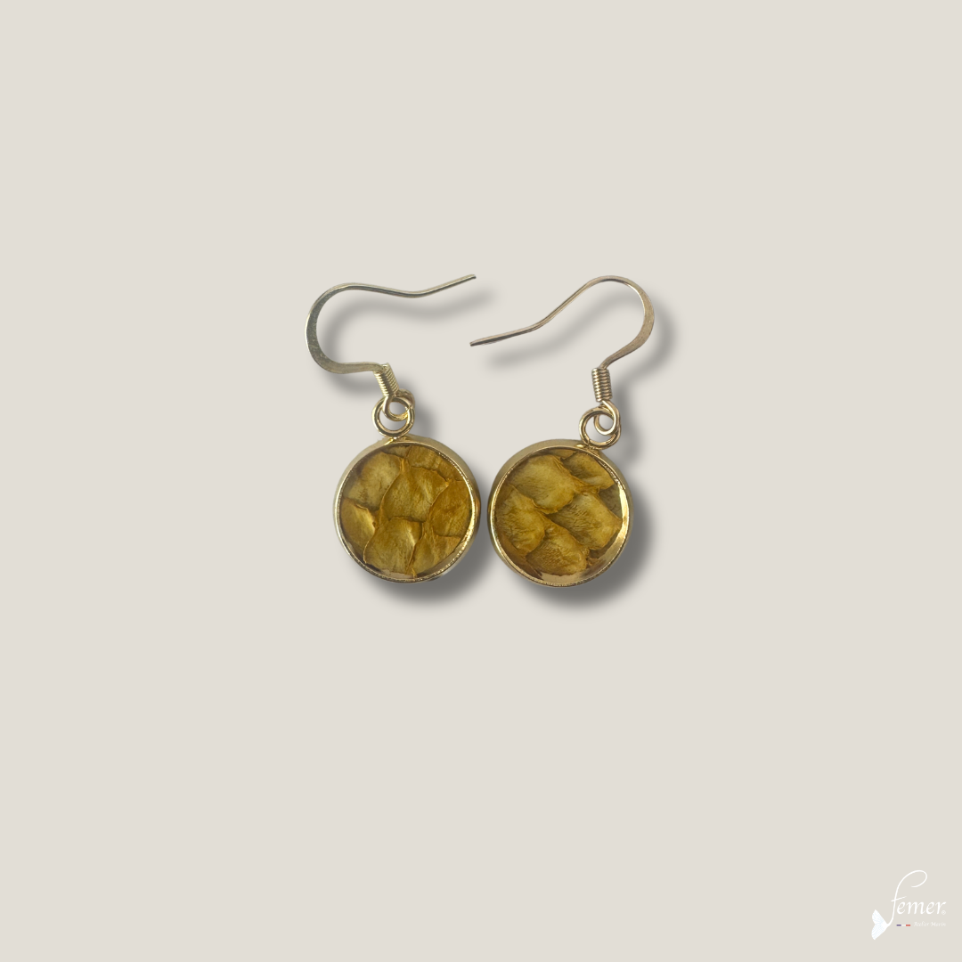 Boucles d'oreilles Grain de Sable Ocre – inox