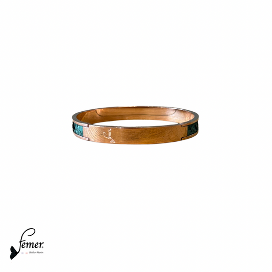 Bracelet 8 mm Inox et cuir marin modèle "Pinasse"
