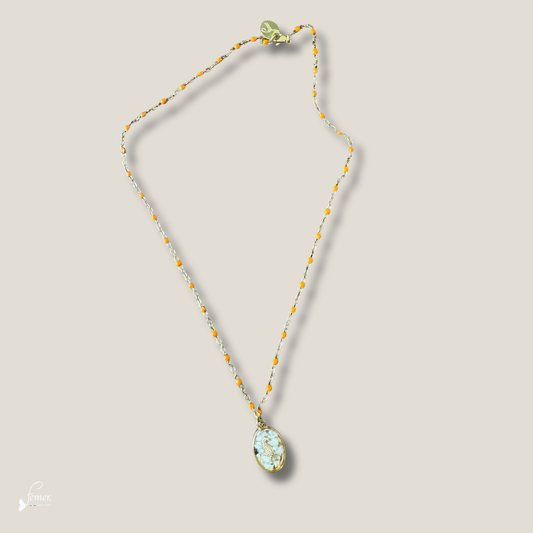 Collier Hippocampe Ostréalithe® | Bijou marin fait main – Fémer Atelier