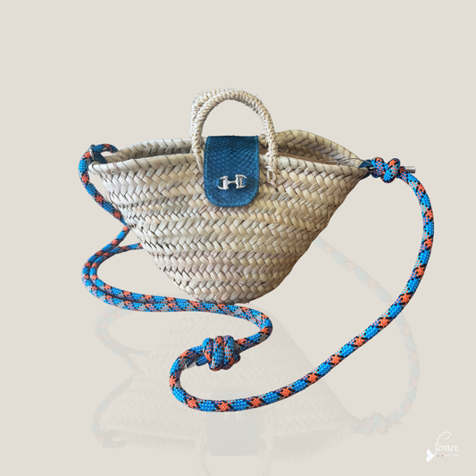 Sac panier en cuir de poisson, façonné à la main